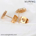 92471 Xuping fancy wholesale 18k gold plated white stone stud earring